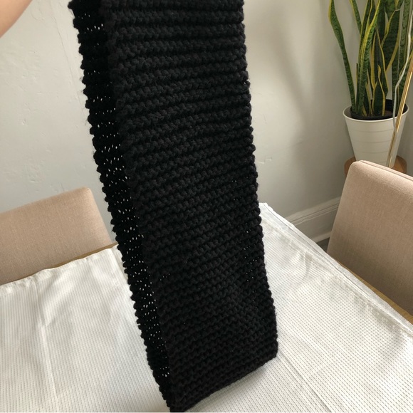 Handmade Black Knit Infinity Scarf - Picture 4 of 4